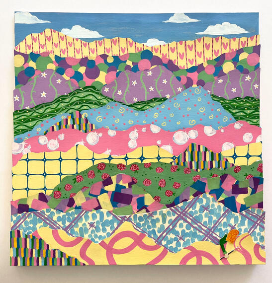 It's My World, 2025. Gouache on layered paper.